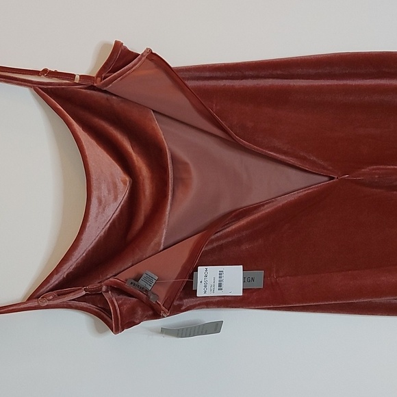 NWT Nordstrom Love X Design English Rose Velour Cowl Neck Slip Dress Size L - Picture 5 of 7